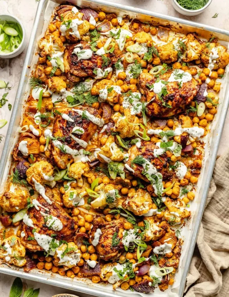 Sheet Pan Harissa Chicken Thighs and Veggies