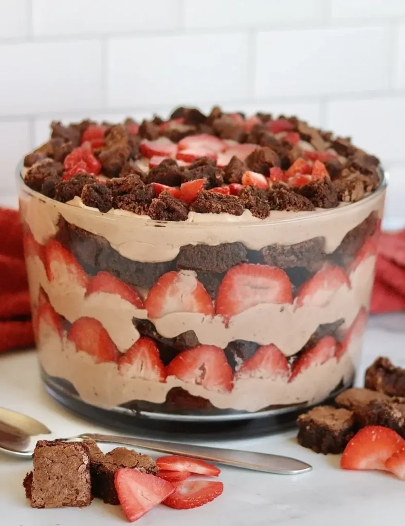 Strawberry Brownie Trifle