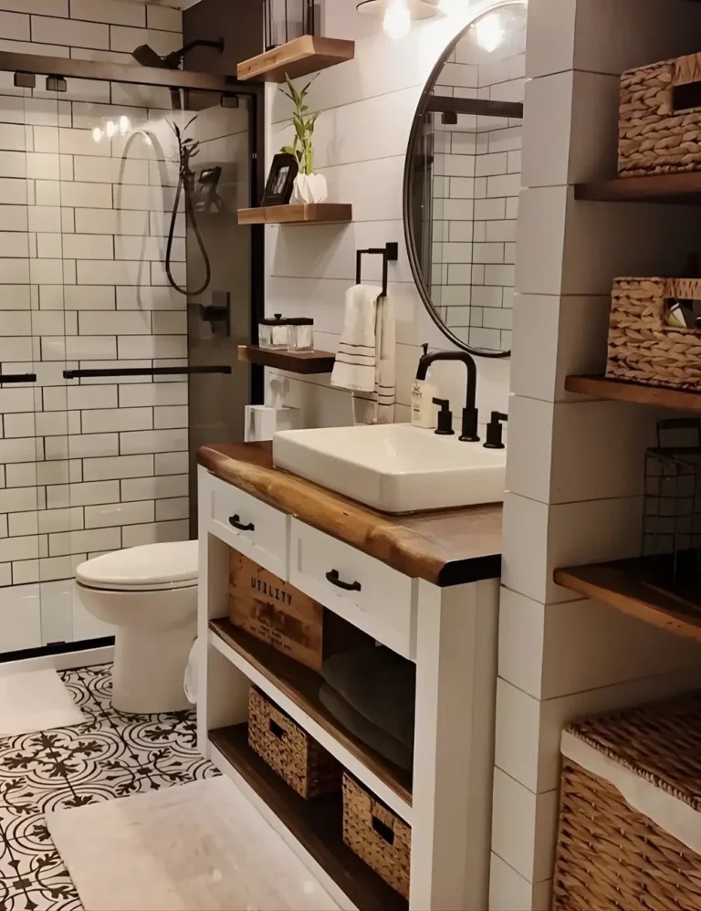 Use-wicker-storage-basket.-Farmhouse-Bathroom-Ideas