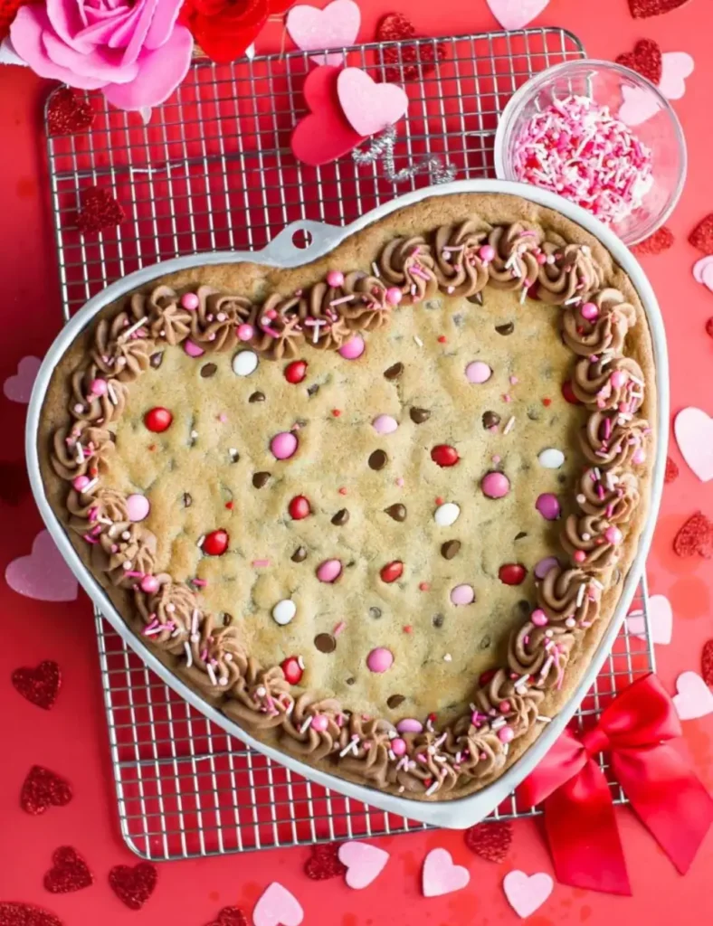 Valentine Cookie Cake. Heart-Shaped Recipes