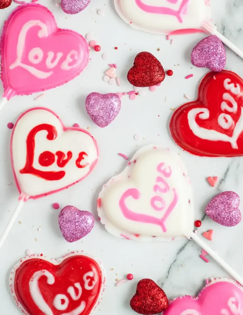 Valentine Lollipop Treats. Heart-Shaped Recipes