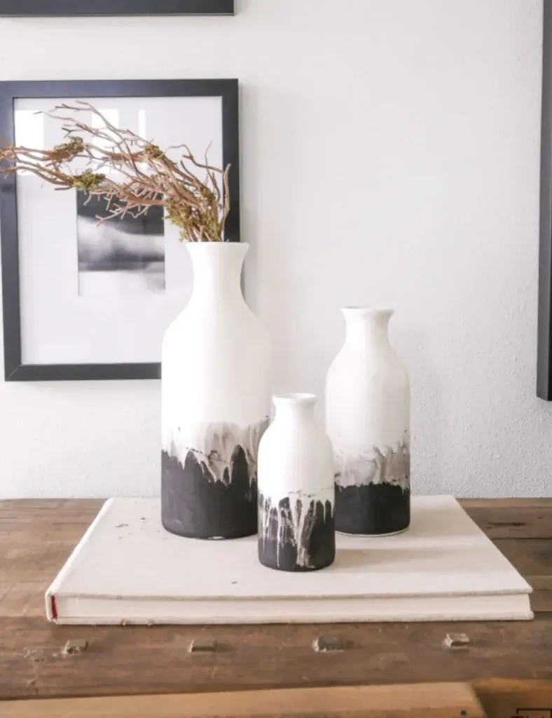 Abstract Dip-Dye Effect. ceramic vase painting ideas