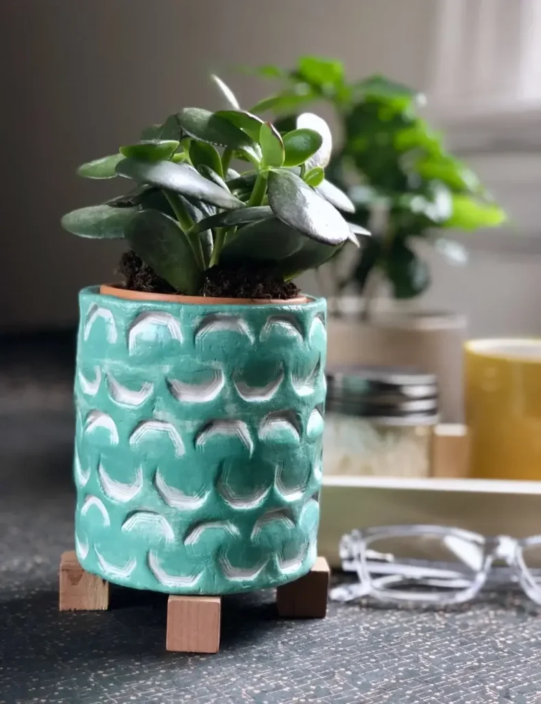 Air Dry Clay Retro Textured Planters
