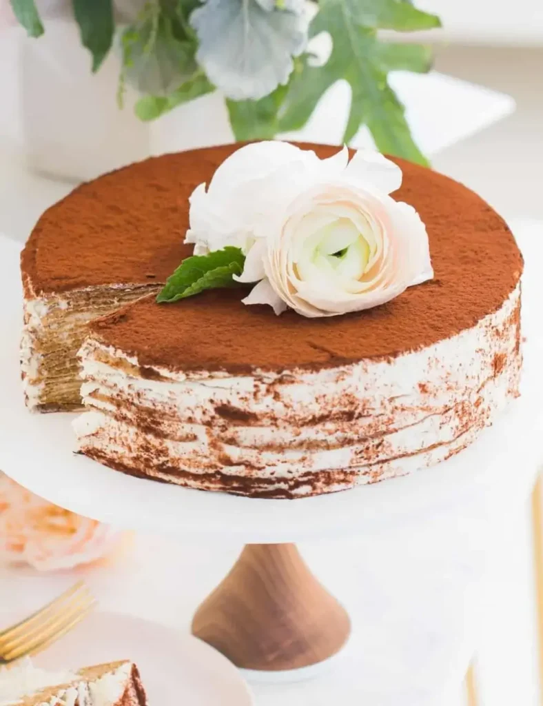 Baileys Tiramisu Crepe Cake