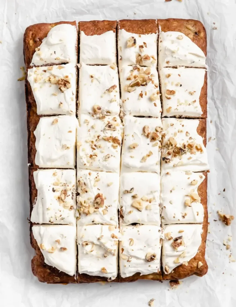 Brown Butter Banana Chocolate Chip Sheet Cake. Sheet Pan Desserts