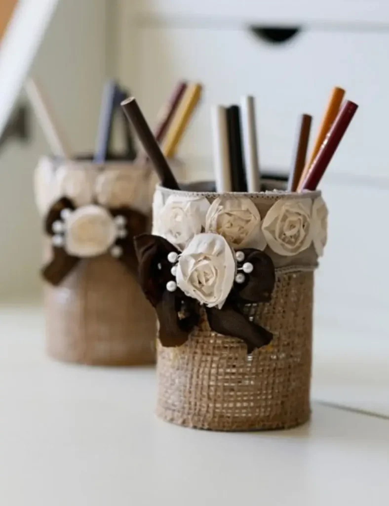 Burlap Pencil Holder