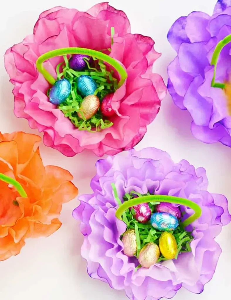 Coffee Filter Easter Baskets. DIY Easter Baskets For Kids