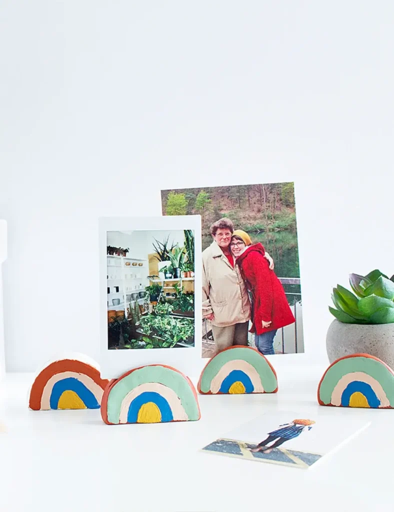 DIY Clay Rainbow Photo Holder