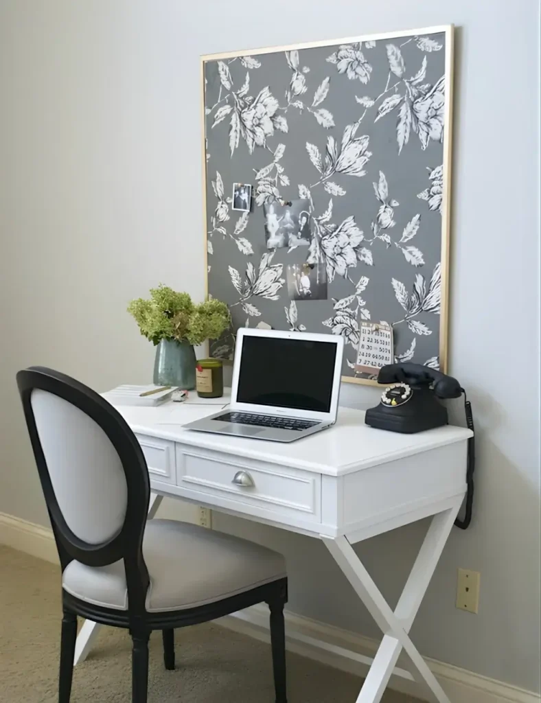 DIY Fabric Bulletin Board. DIY Home Office Decor Ideas