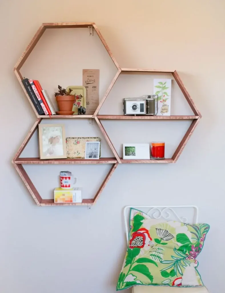 DIY Honeycomb Shelves