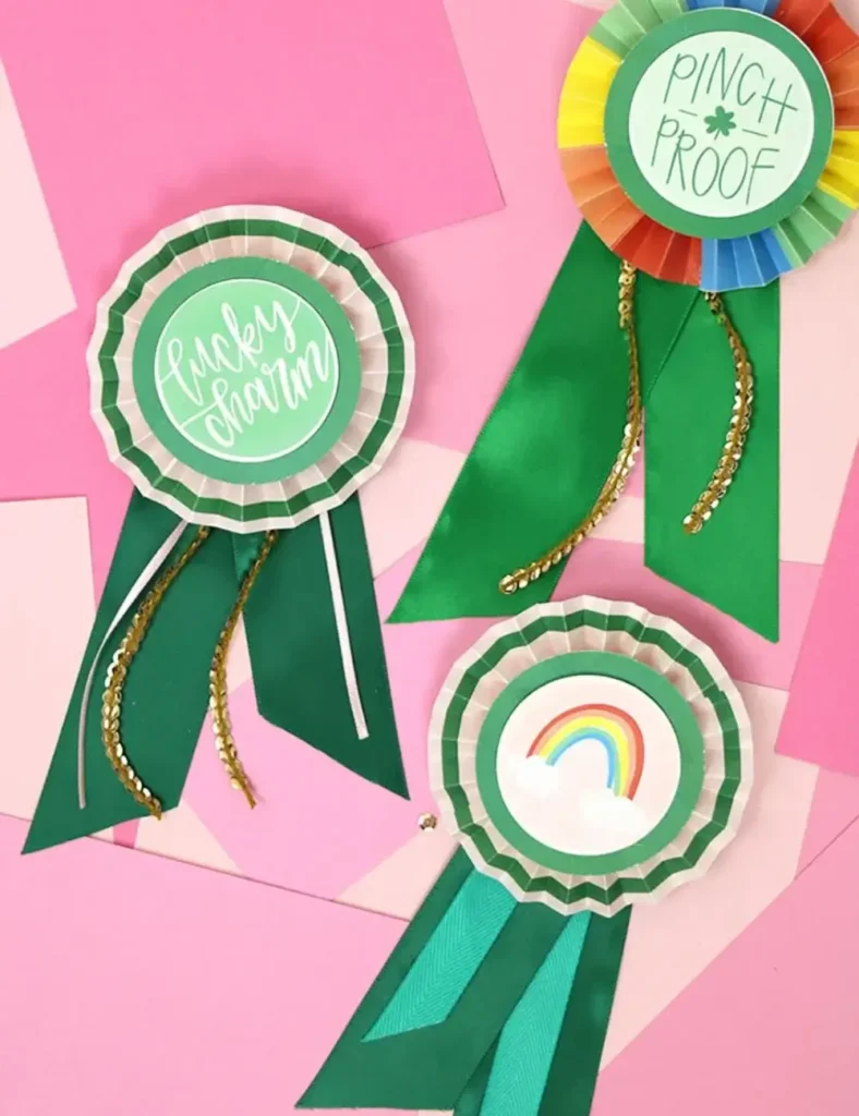 DIY Paper Award Ribbons for St. Patrick’s Day