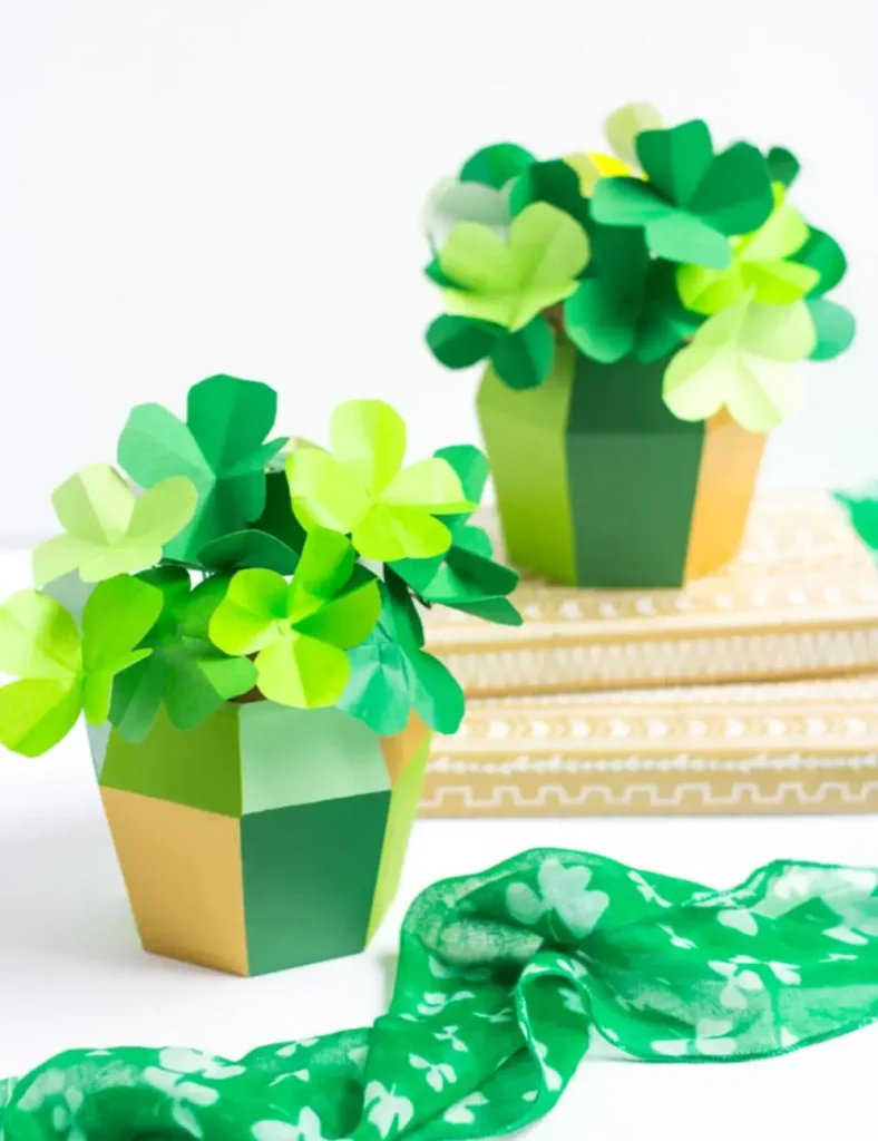 DIY Paper Origami Shamrock Craft