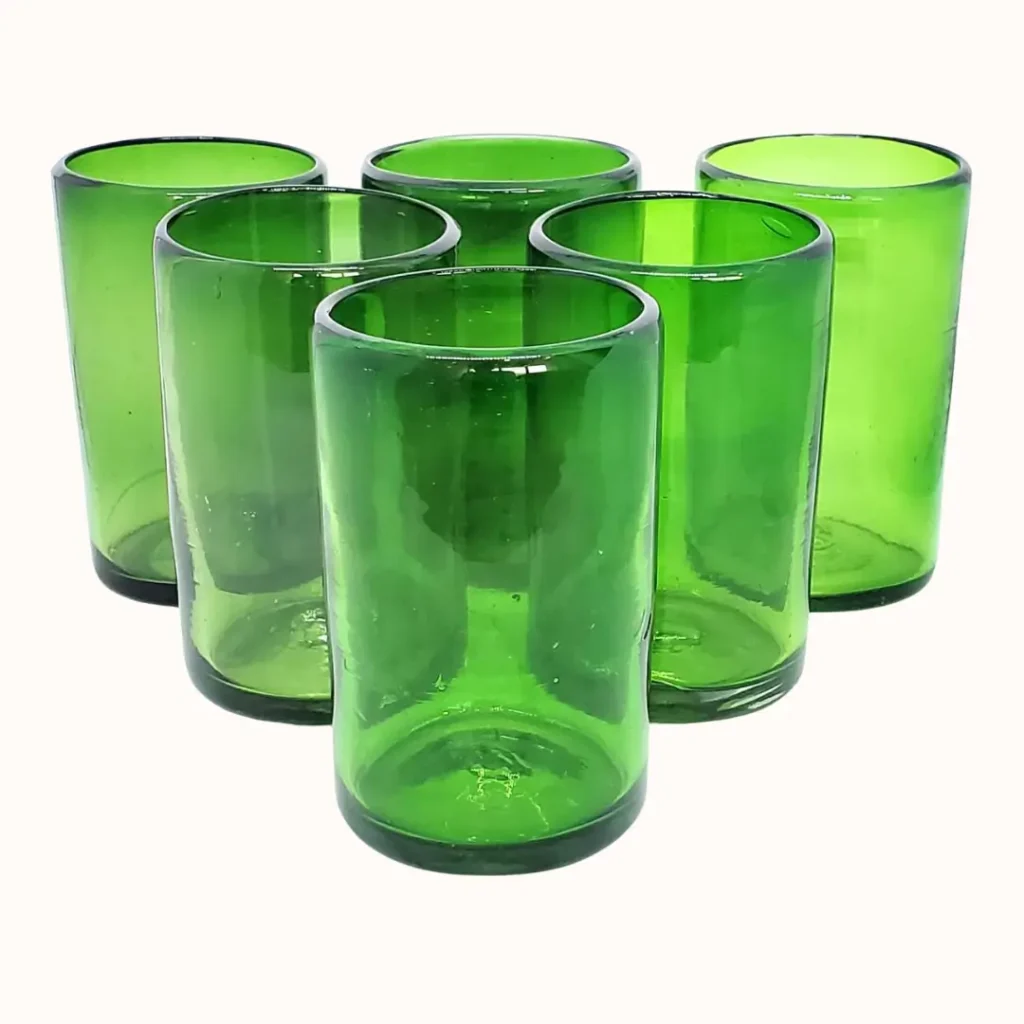 emerald green glassware