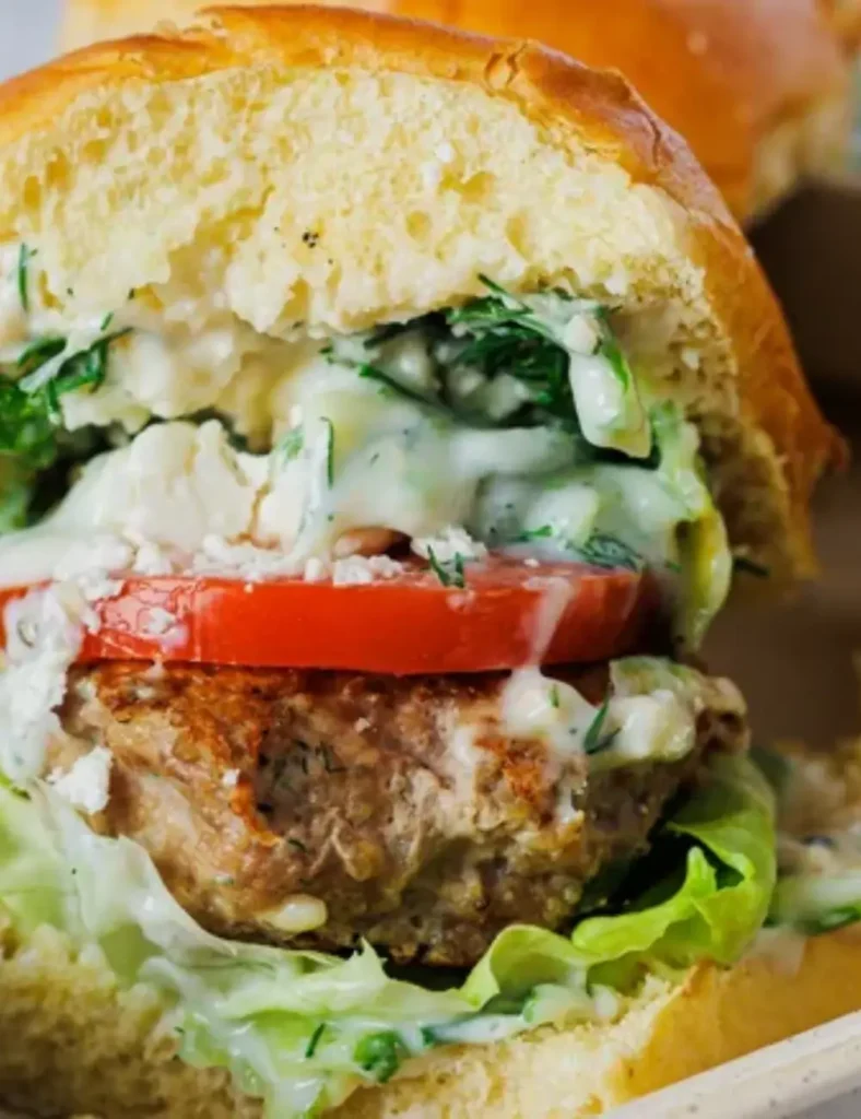Loaded Greek Turkey Burger Sliders