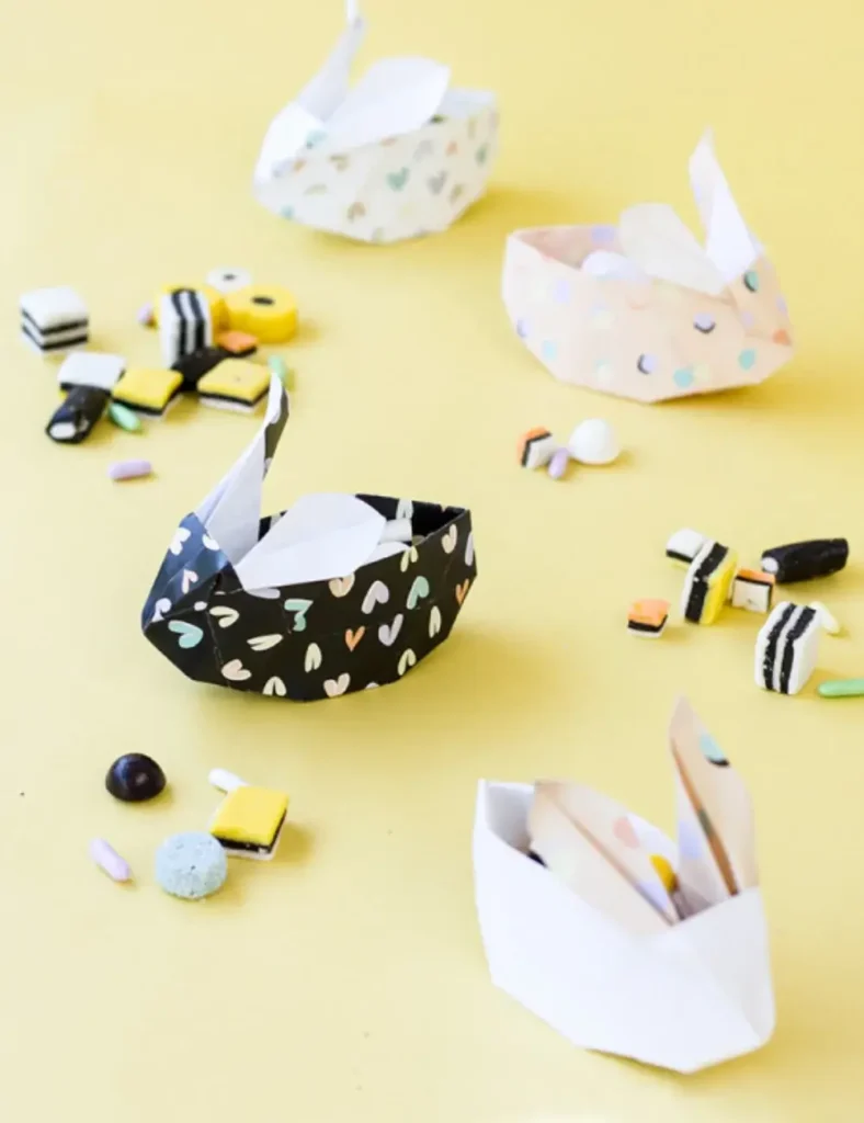Origami Easter Bunny Baskets