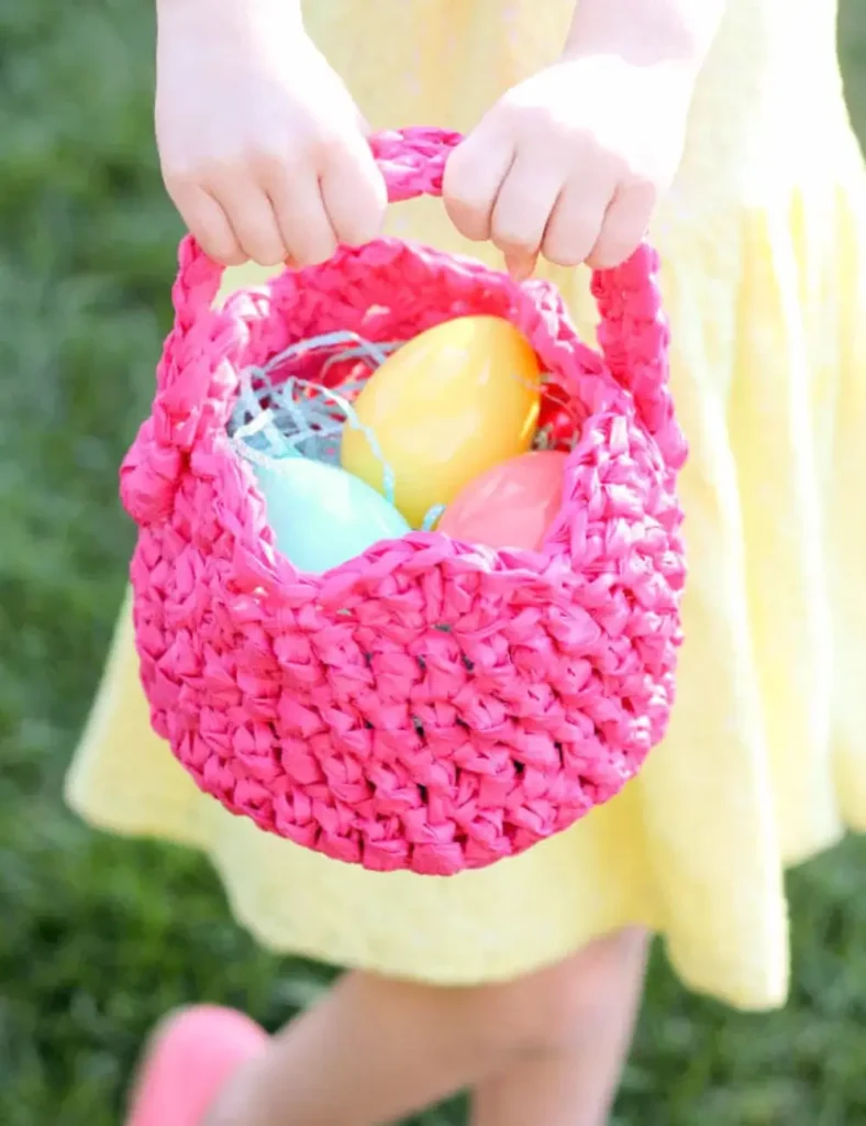 Plastic Crocheted Easter Basket