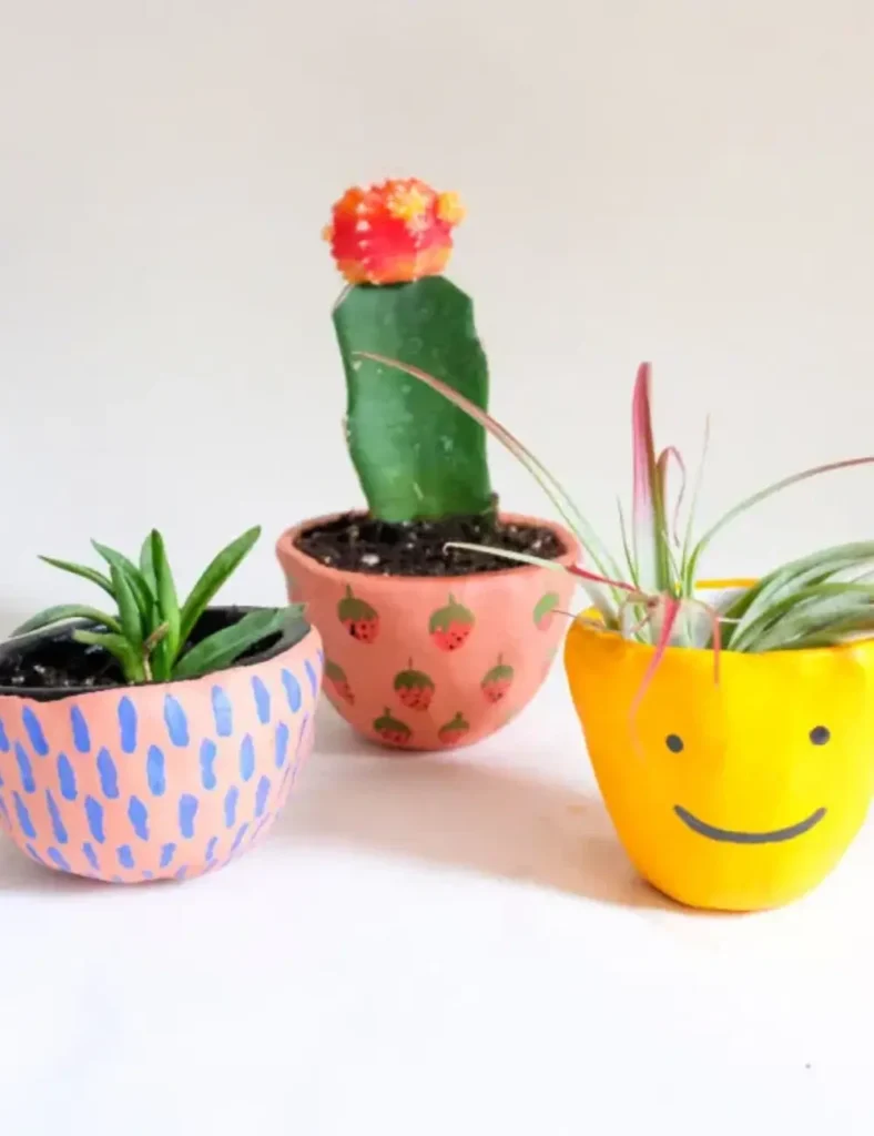 Playful Patterned Clay Pots
