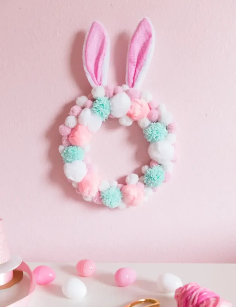 Pom-Pom Easter Bunny Wreath