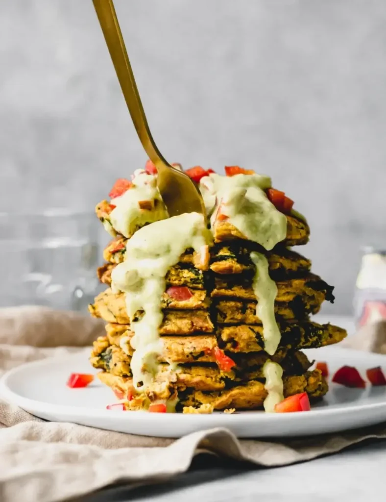 Savory Chickpea Pancakes with Avocado Sauce