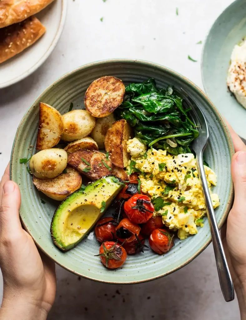 Savoury vegan breakfast bowl