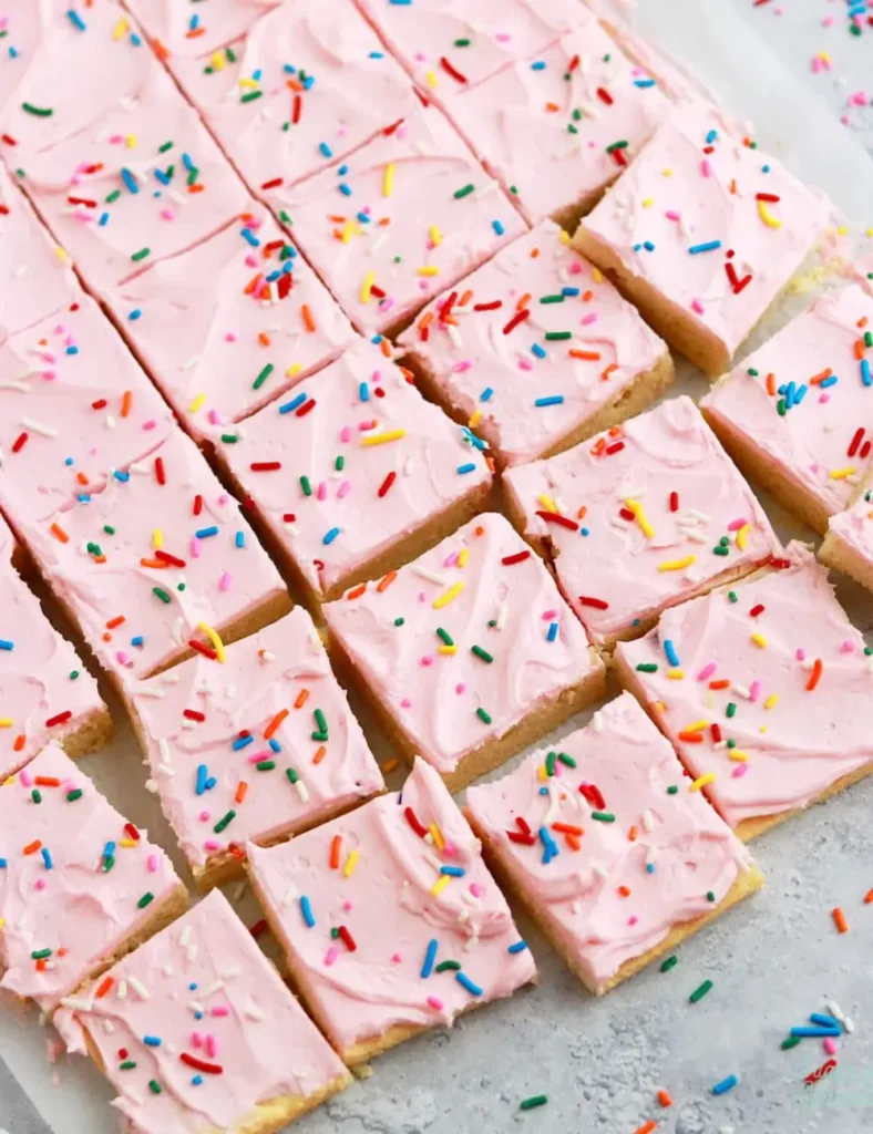 Sheet Pan Frosted Sugar Cookie Bars