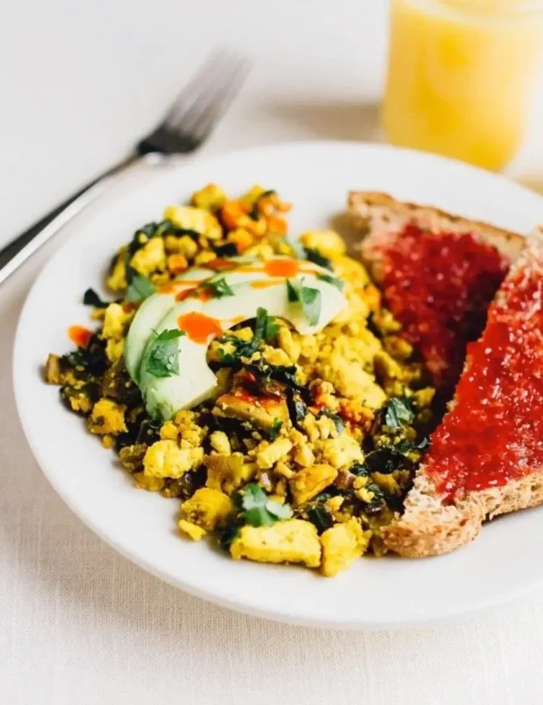 Simple Tofu Scramble. High-Protein Breakfast Recipes