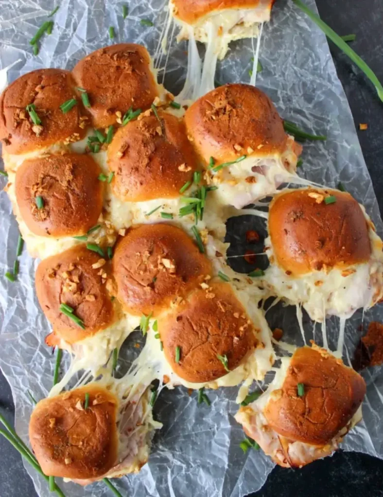 Smoked Turkey, Swiss, and Dijon Pull-Apart Sliders with Garlic Butter