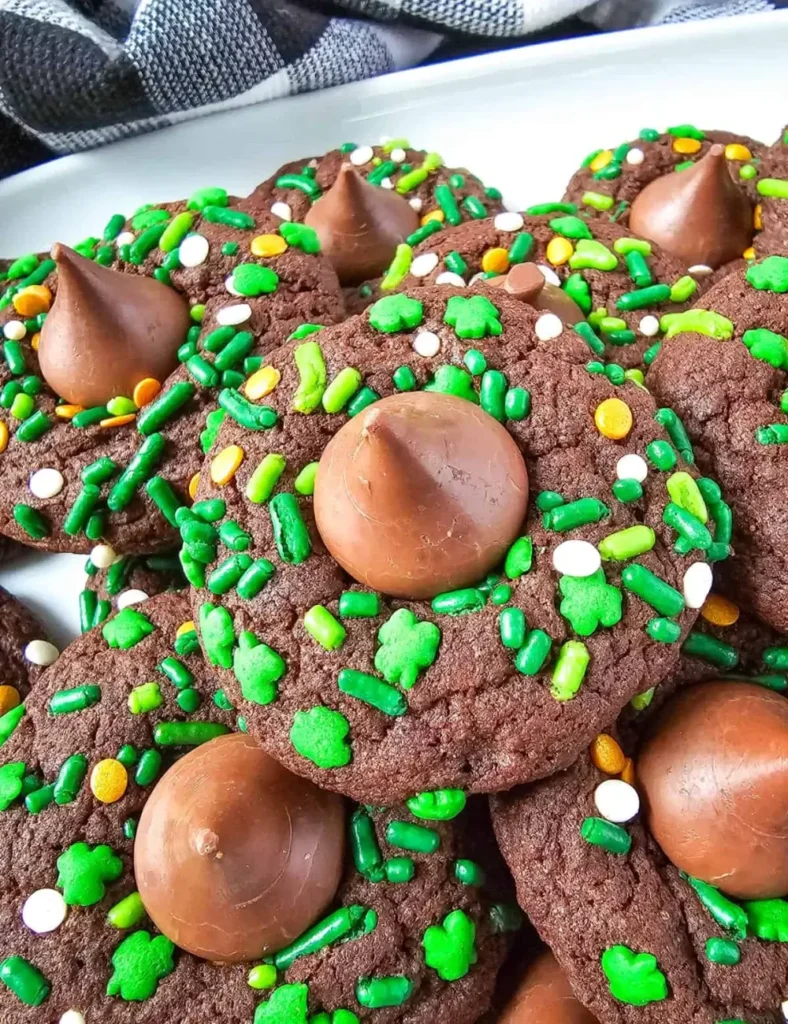 St. Patrick’s Day Chocolate Blossom Cookies
