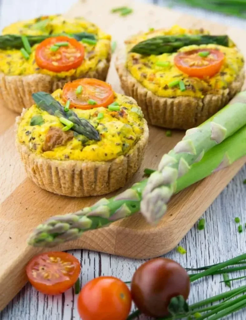 Vegan Quiche with Asparagus and Tomatoes