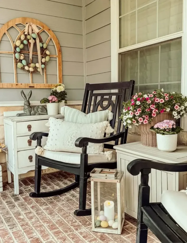 easter spring front porch