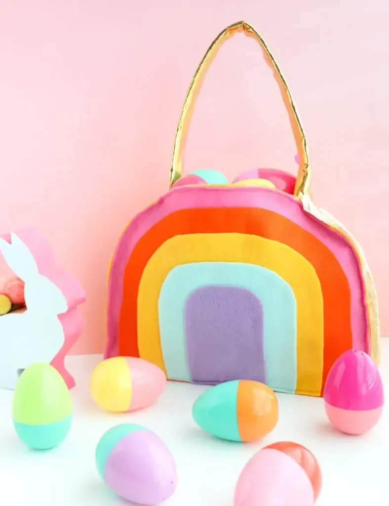 rainbow Easter basket