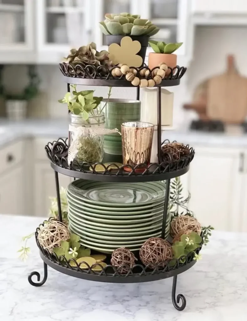 st patrick's day tiered tray decor ideas