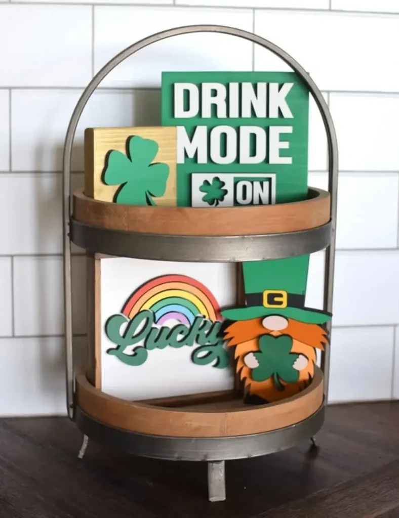 st patrick's day tiered tray decor ideas