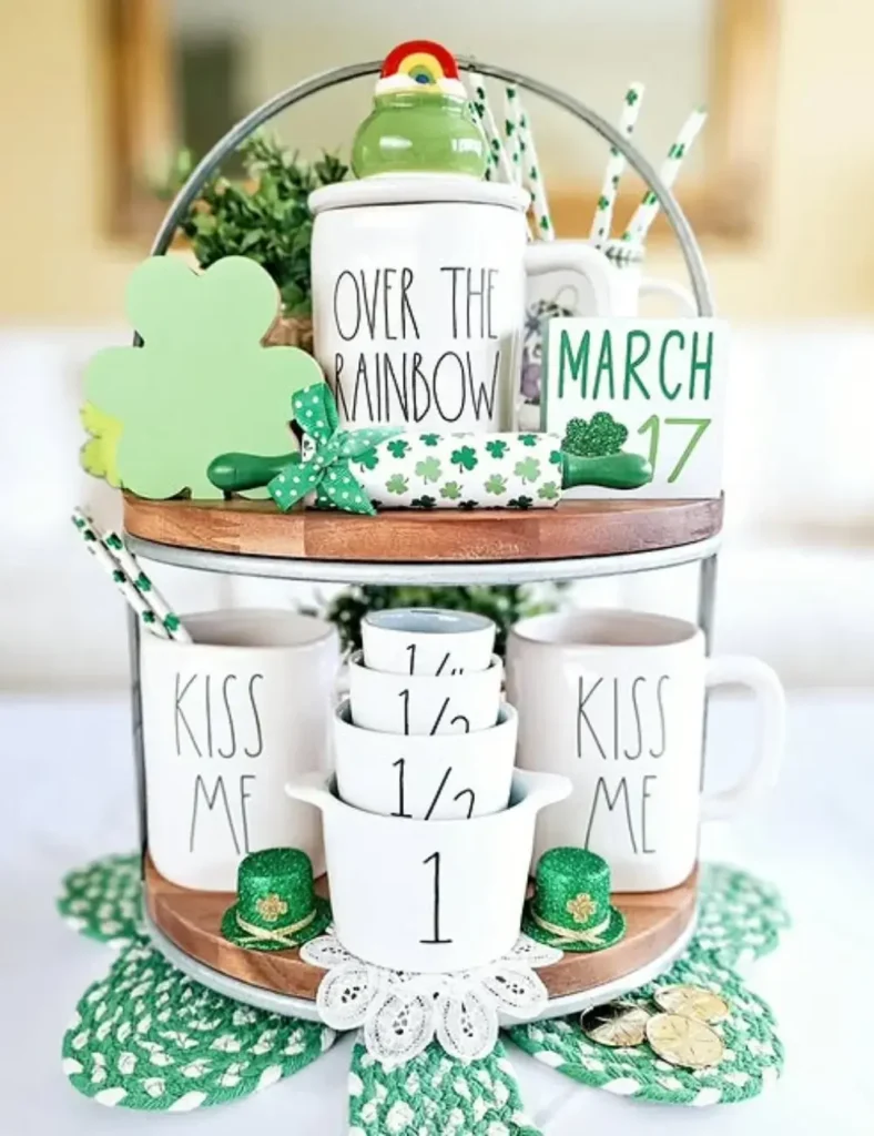 st patrick's day tiered tray decor ideas