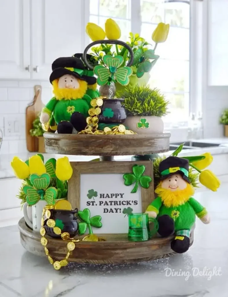 st patrick's day tiered tray decor ideas