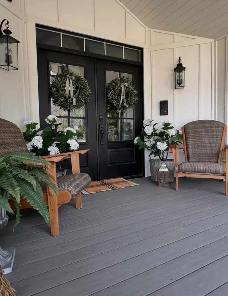 symmetrical spring front porch decor ideas