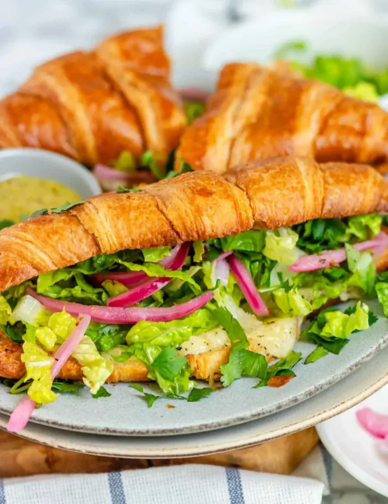 Air Fryer Croissant Sandwiches with Pesto and Havarti