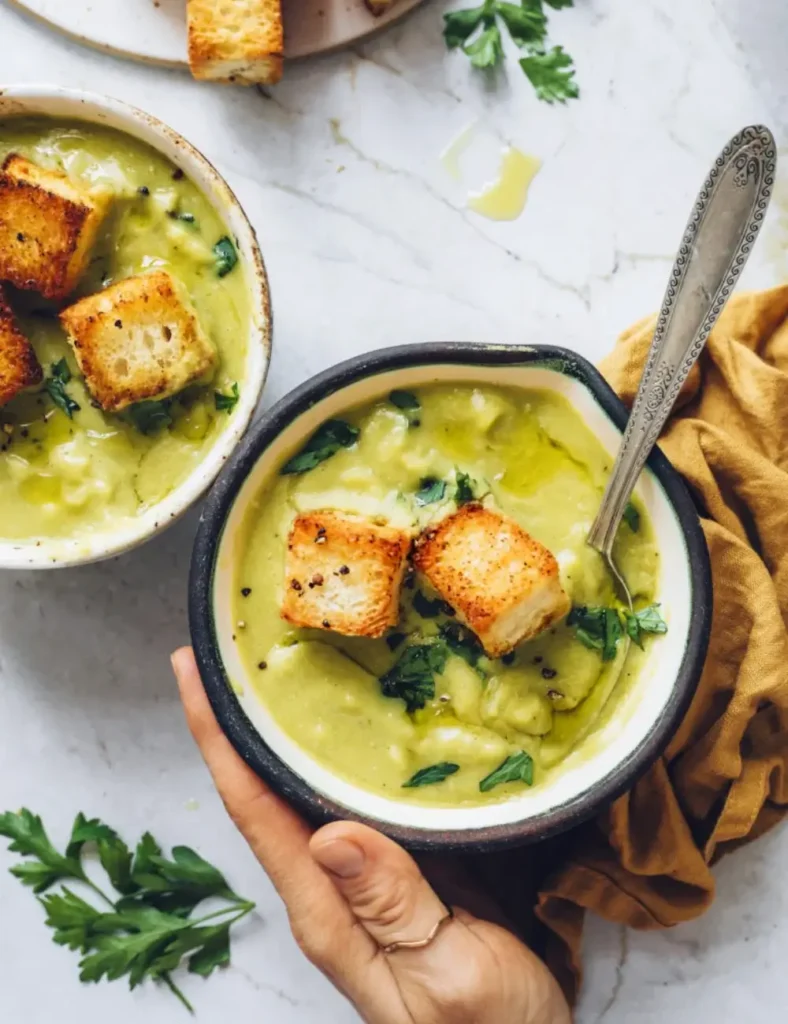 Creamy Potato Green Split Pea Soup