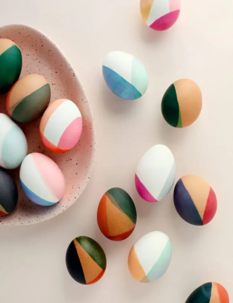 DIY Modern Color-Blocked Easter Eggs