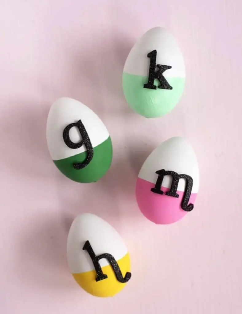 DIY Modern Initial Easter Eggs