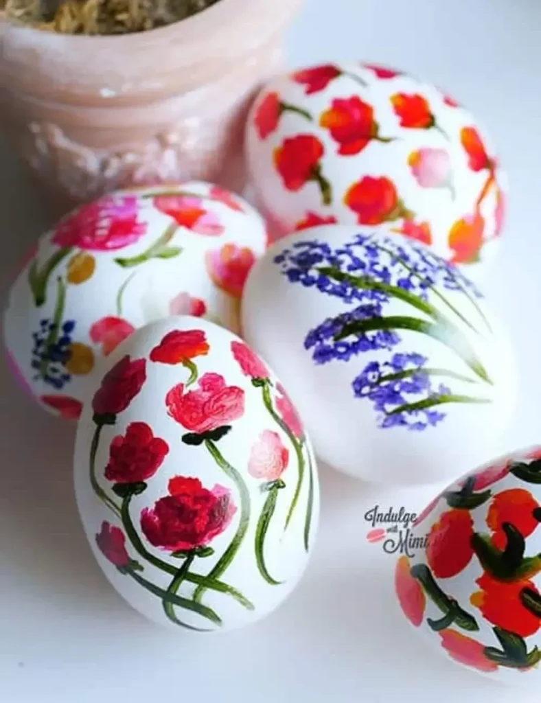 Hand-Painted Floral Eggs