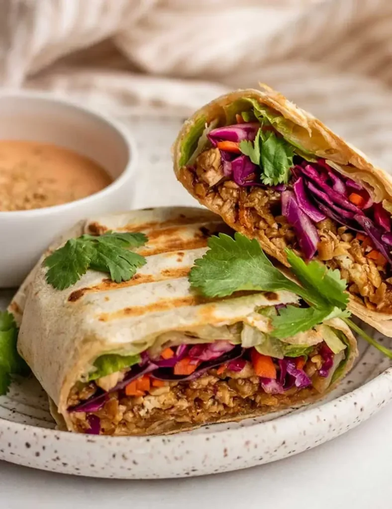 Maple Hoisin Shredded Tofu Wraps