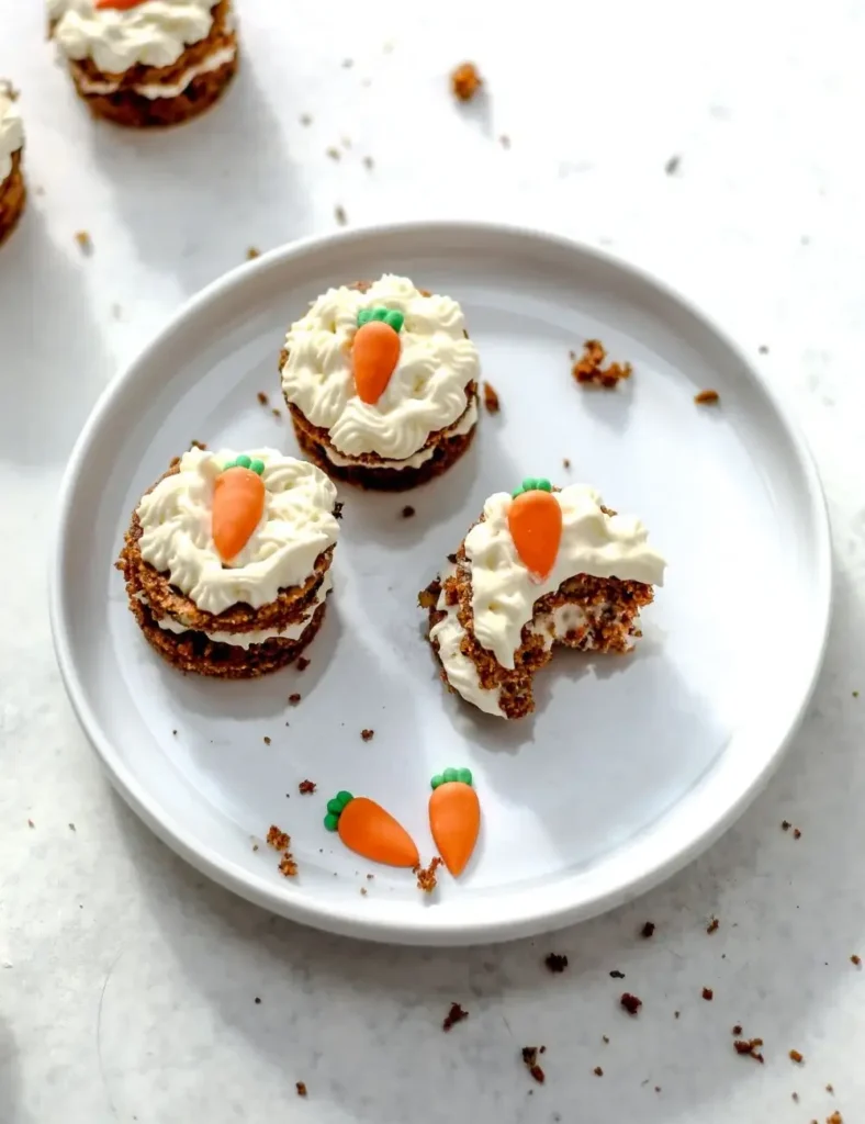 Moist Mini Layered Carrot Cakes (with almond flour)