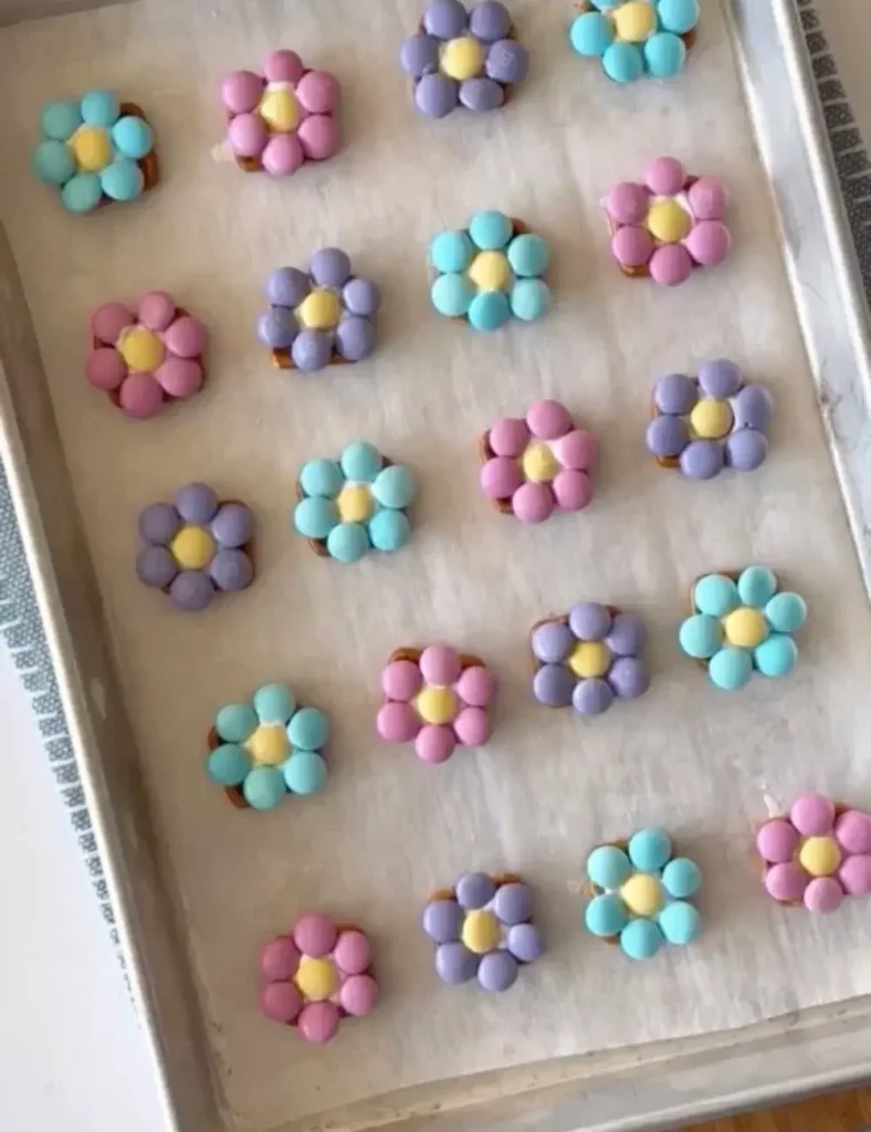 Spring Flower Pretzel Bites. Spring Dessert Recipes