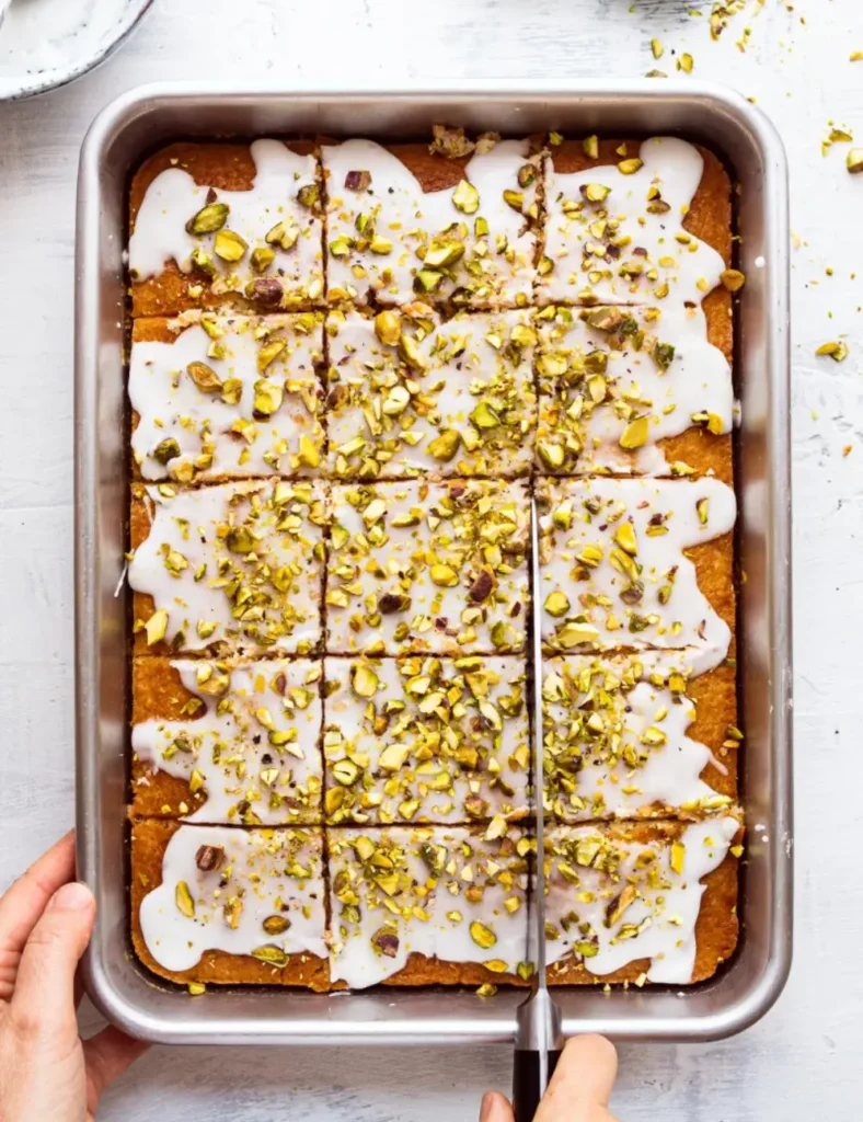 Vegan lime drizzle sheet cake