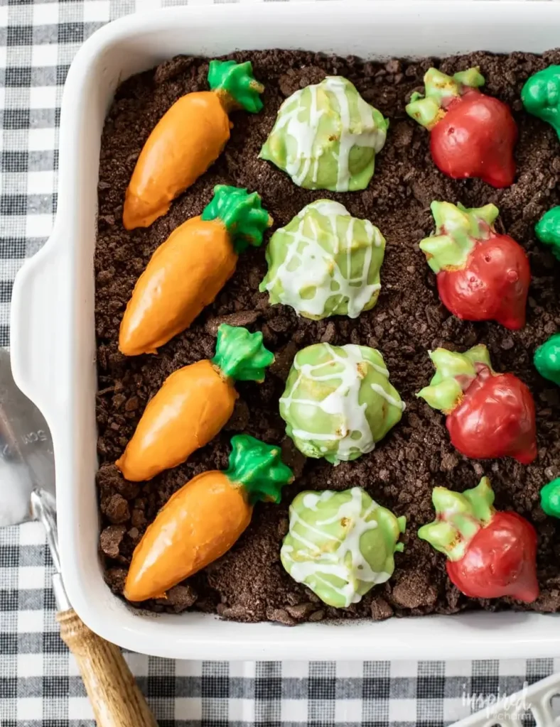 Vegetable Garden Mini Cakes. Spring Dessert Recipes