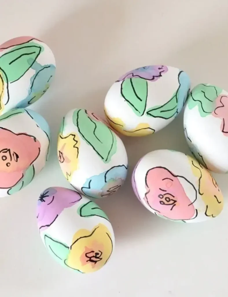 Watercolor Floral Eggs