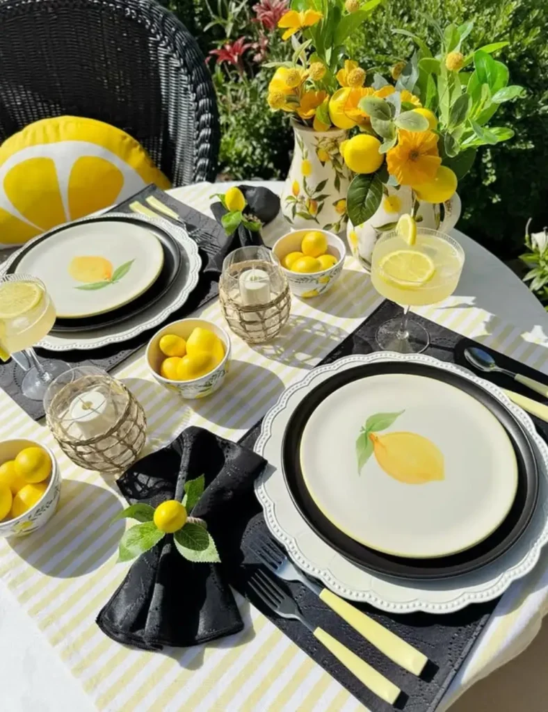 Add Lemon Accents to a Black and White Table
