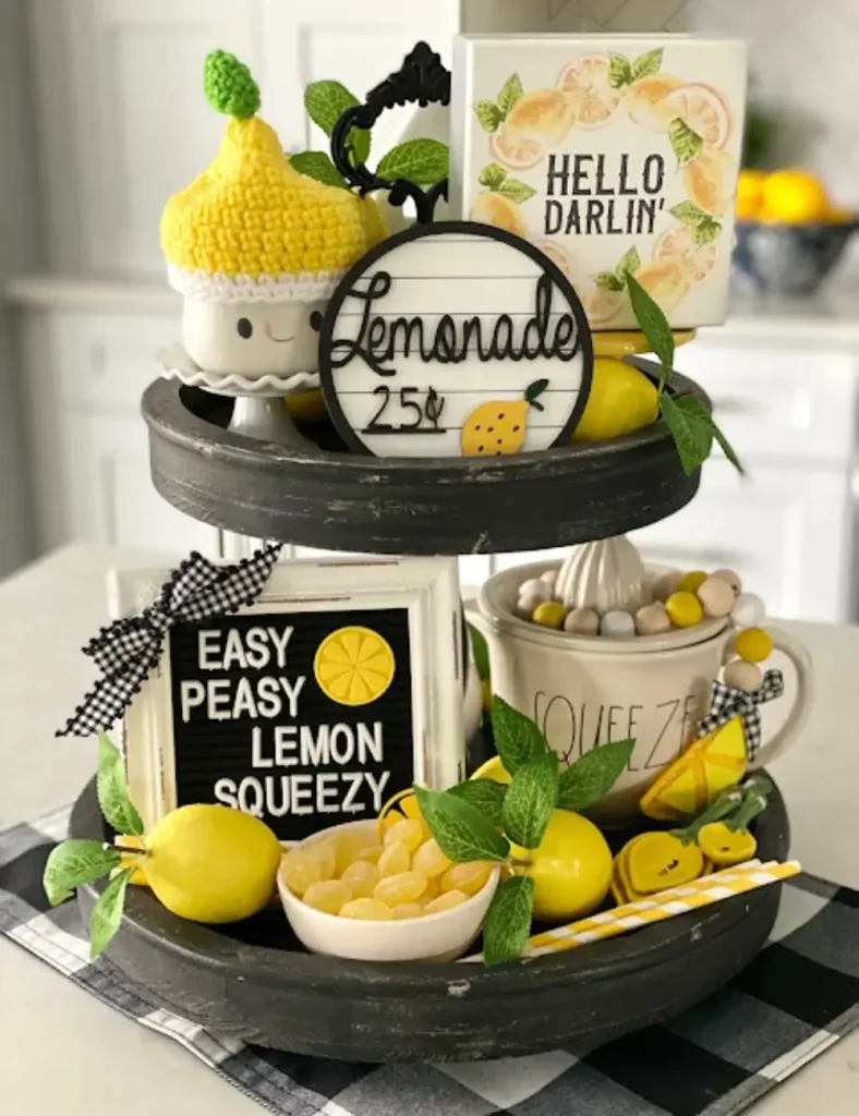 DIY Lemon tiered tray