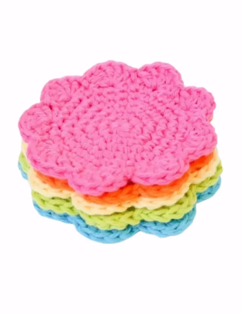 Flower Coasters Pattern. Spring Crochet Crafts